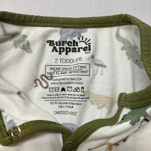 Burch Apparel Unisex Toddler Bamboo Snap Romper (2) Size 2T - Picture 2 of 8